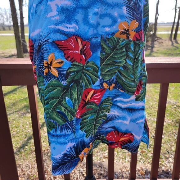 Gloria's Fashions Blue Womens Floral Tropical Print Sleeveless Summer Dress, M - Picture 5 of 15